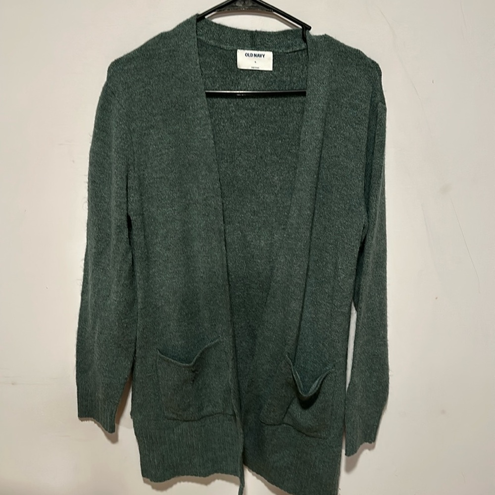 ON cardigan.